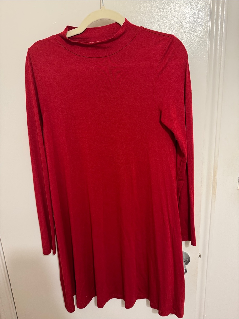 Red Long Sleeve T Shirt Dress